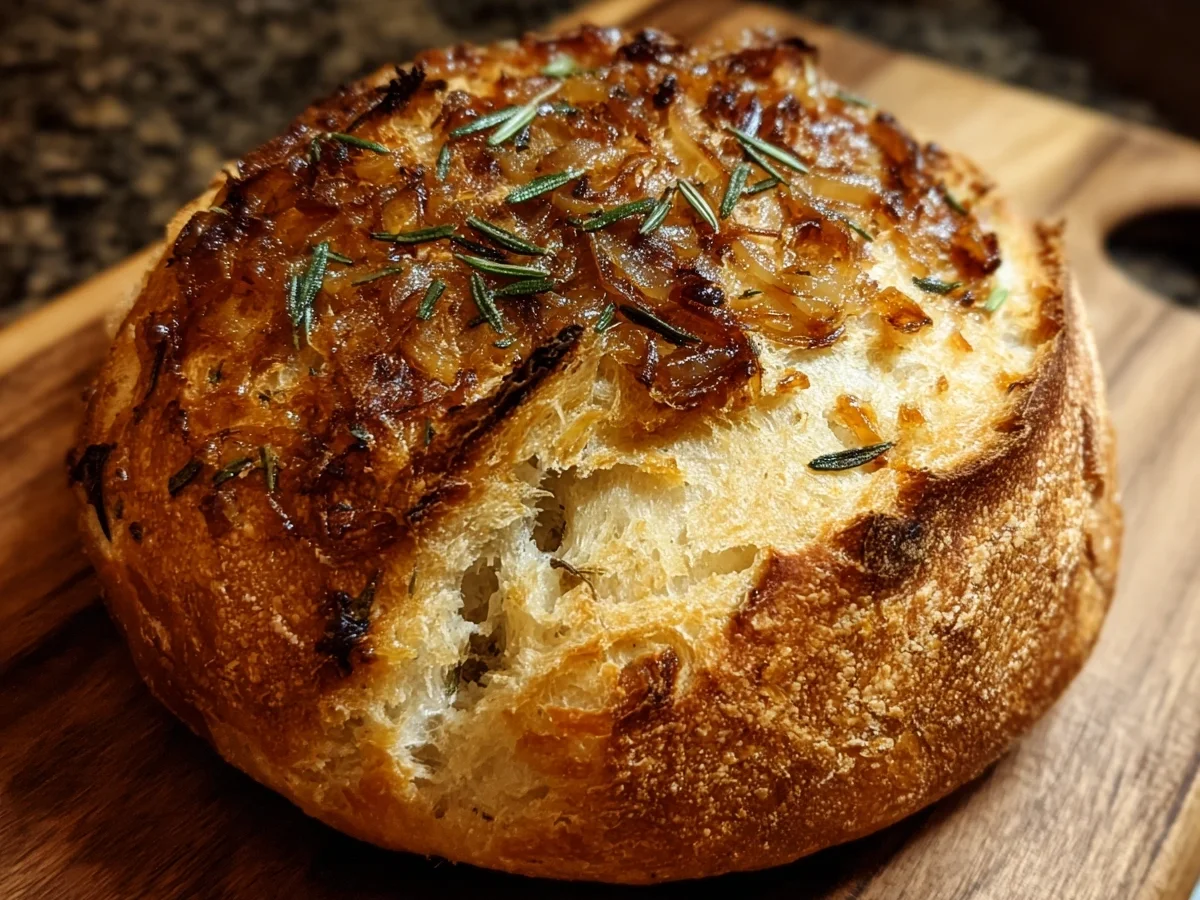 Caramelized Onion Cheddar Rosemary Sourdough Bread - Image 1