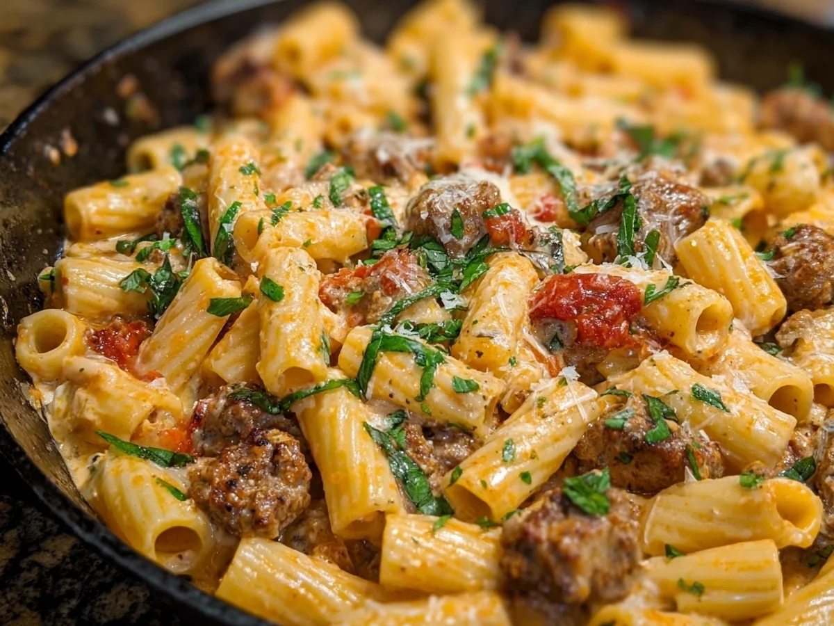 Creamy Beef Sausage Rigatoni: A Flavorful Pasta Dish - Image 1
