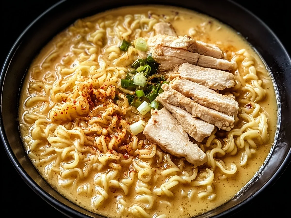 Creamy Garlic Chicken Ramen Recipe - Image 1