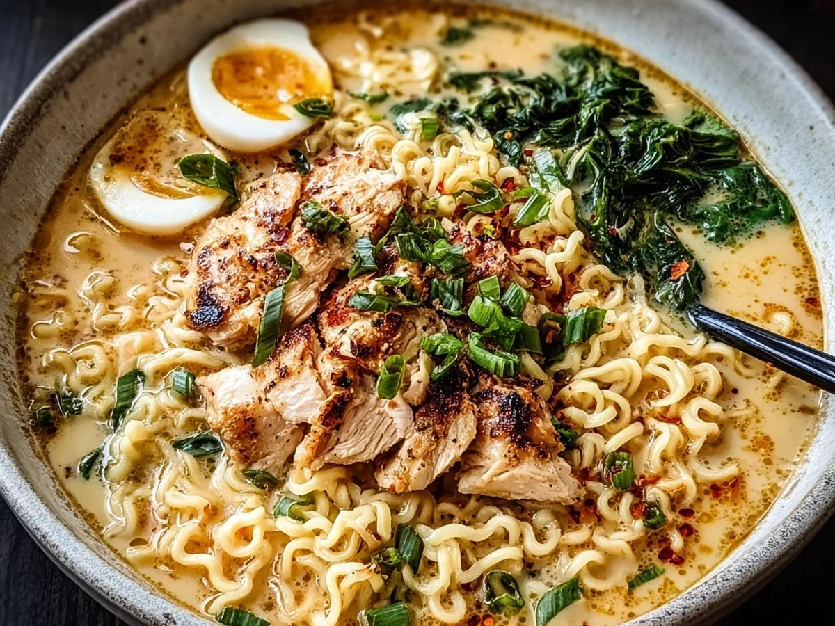 Creamy Garlic Chicken Ramen Recipe - Image 2