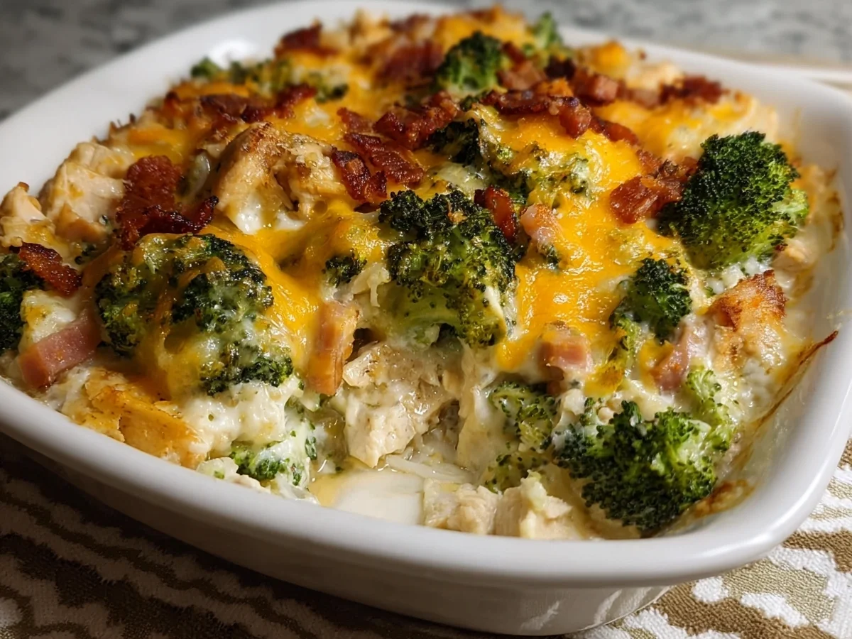 Creamy Low Carb Chicken Casserole with Broccoli & Ham - Image 2