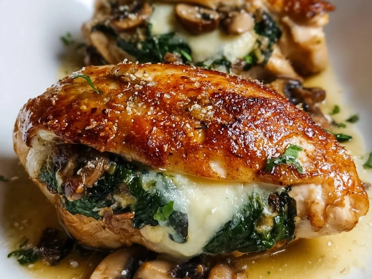 Creamy Mushroom Stuffed Chicken Breast Recipe - Image 1