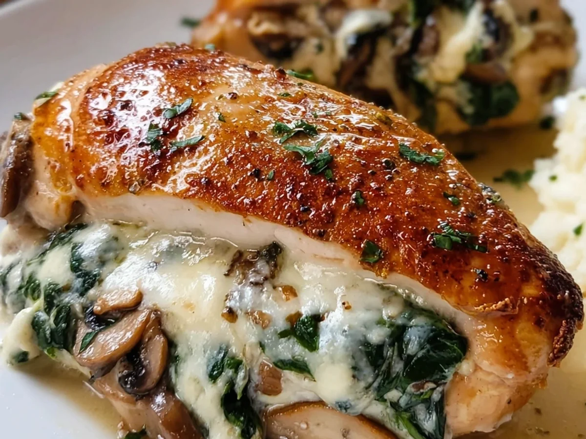 Creamy Mushroom Stuffed Chicken Breast Recipe - Image 2