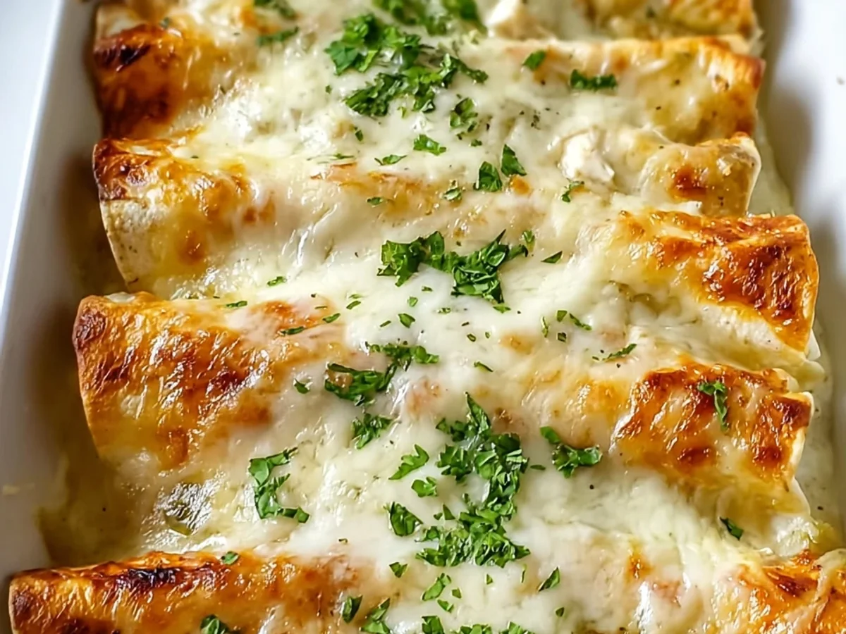 Creamy White Chicken Enchiladas: Easy Dinner Recipe - Image 1