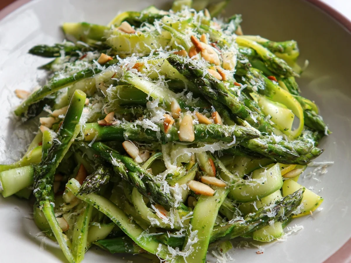Fresh Shaved Asparagus Salad with Zesty Lemon Dressing - Image 1