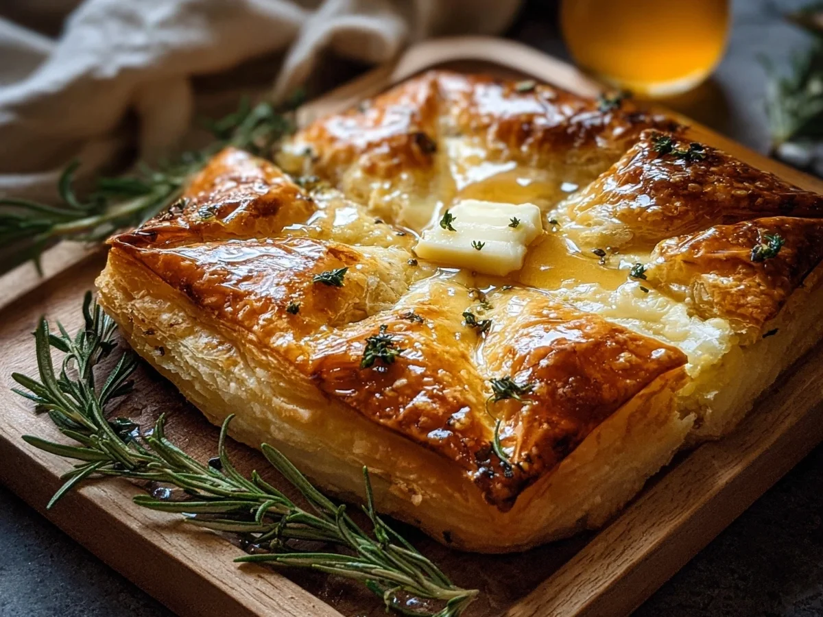 Golden Cheese-Stuffed Puff Pastry with Rosemary & Honey - Image 2