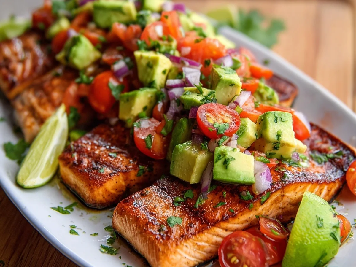 Grilled Salmon with Avocado Salsa: Quick Healthy Dinner - Image 1