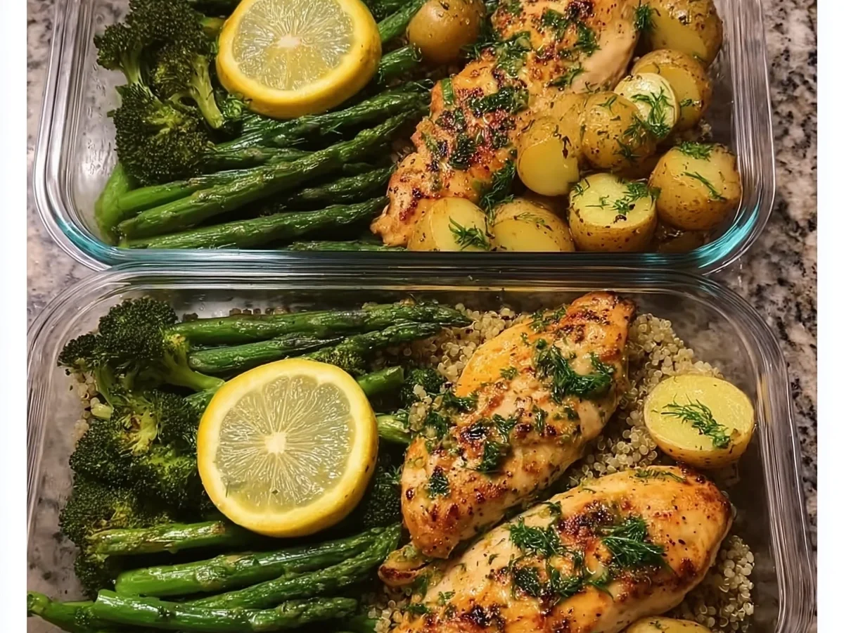 Healthy Lemon Garlic Chicken Meal Prep Bowls - Image 2