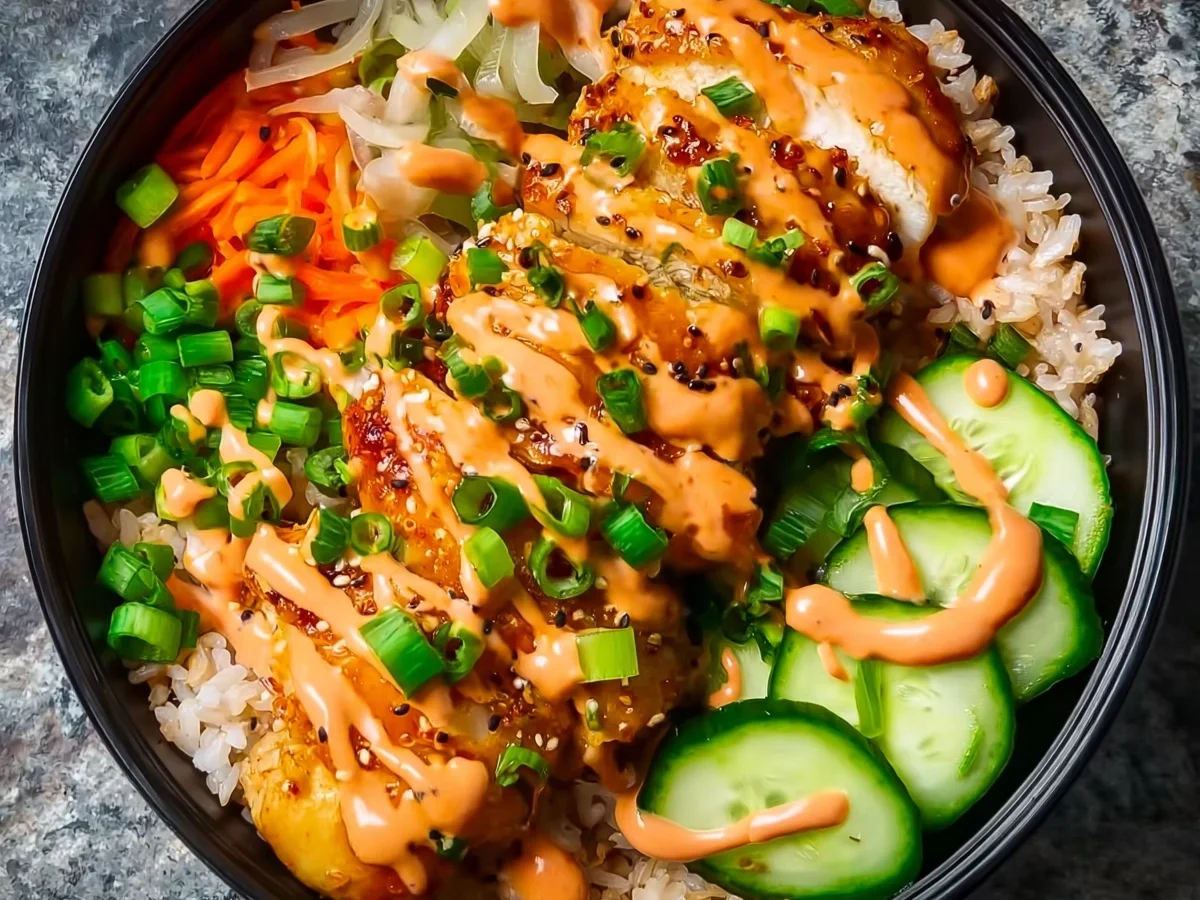 High Protein Bang Bang Chicken Bowl for Meal Prep - Image 1