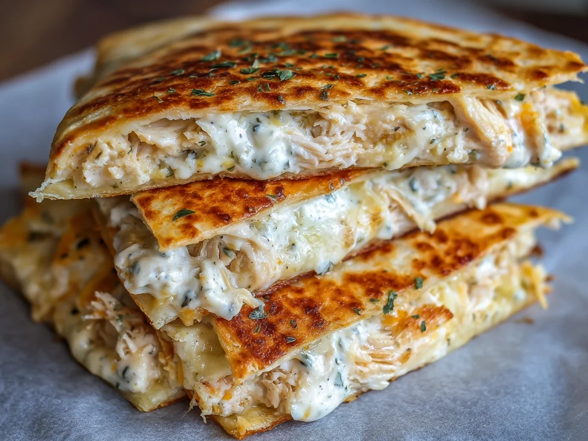 High-Protein Chicken Ranch Quesadilla: Crispy & Low-Carb - Image 1