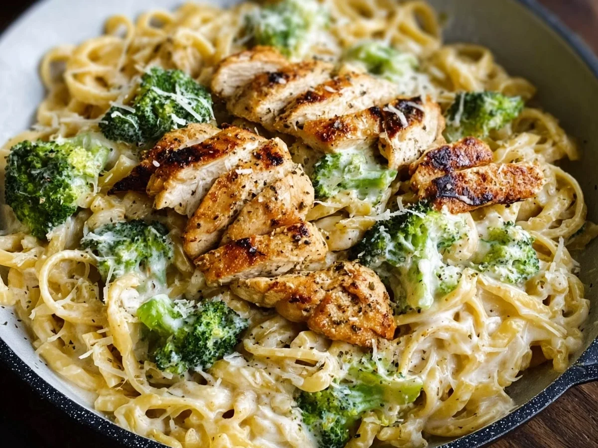 High Protein Skinny Chicken Broccoli Alfredo Recipe - Image 1