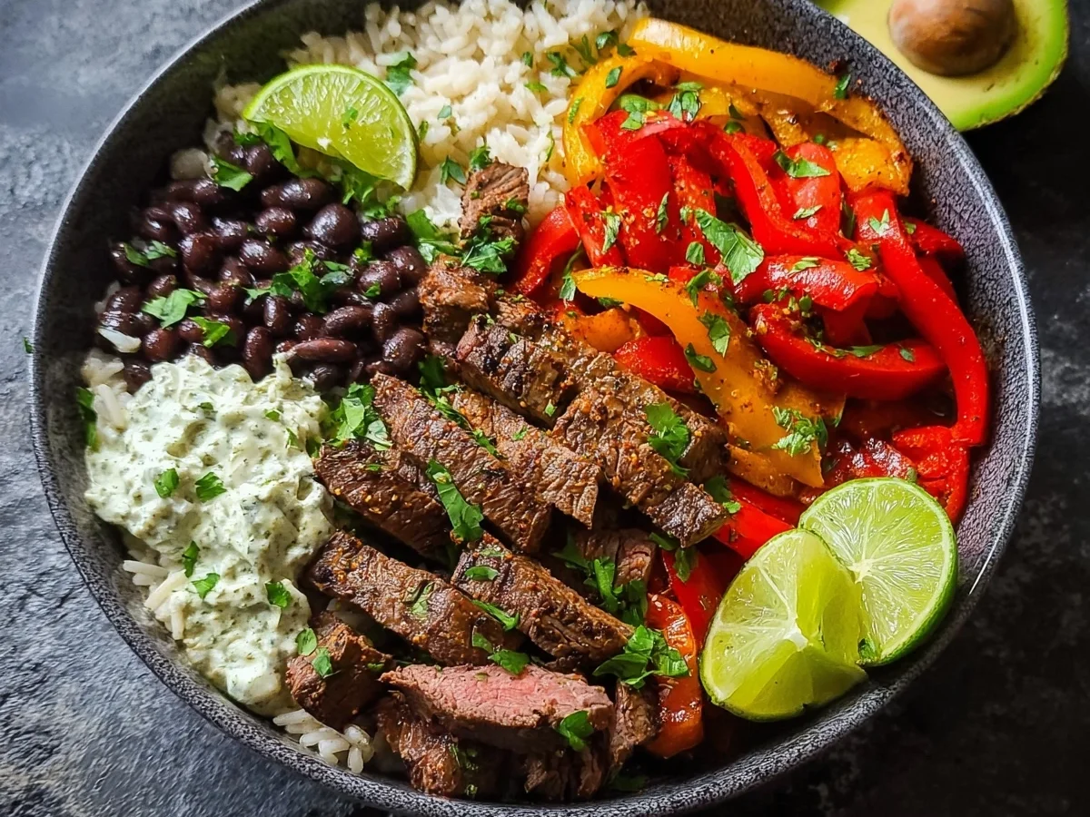 High Protein Steak Fajita Bowl: Easy Dinner & Meal Prep - Image 1