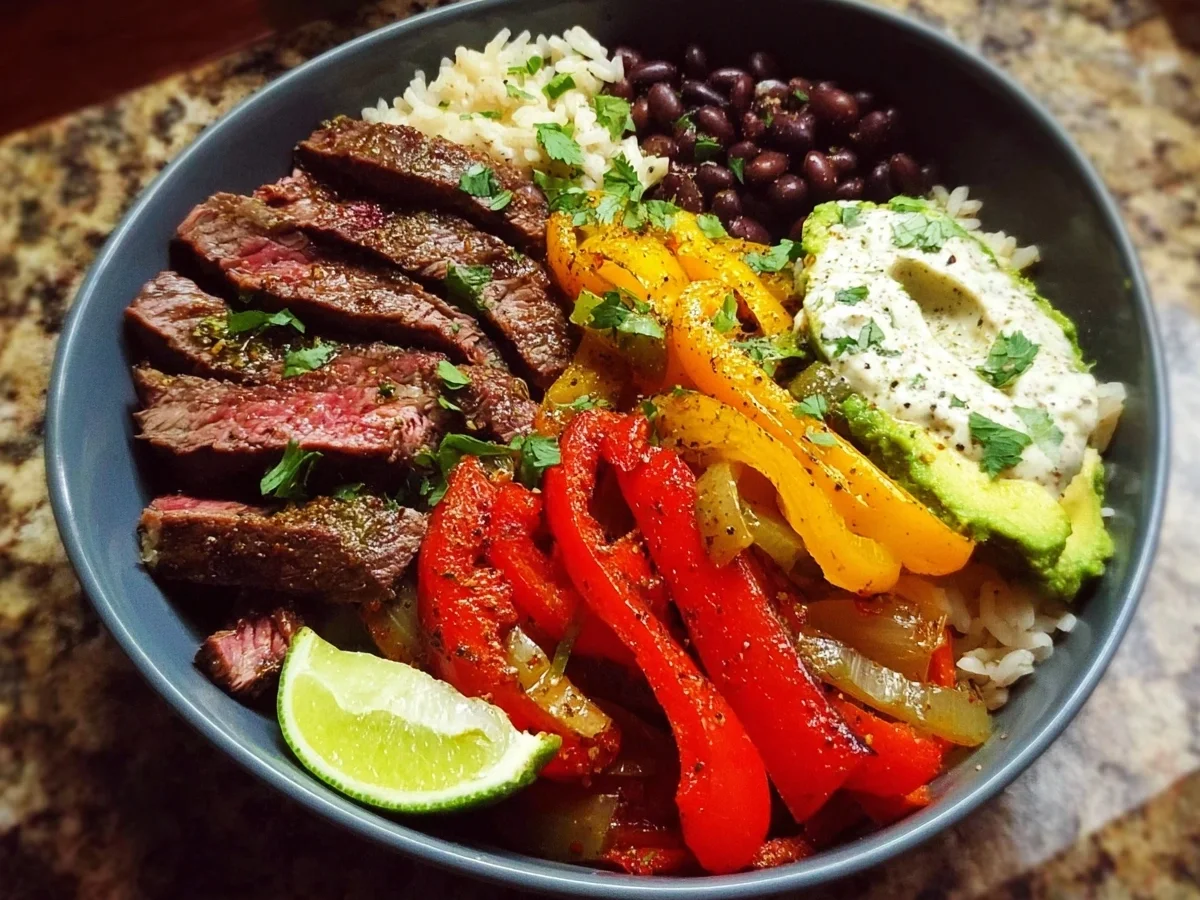 High Protein Steak Fajita Bowl: Easy Dinner & Meal Prep - Image 2