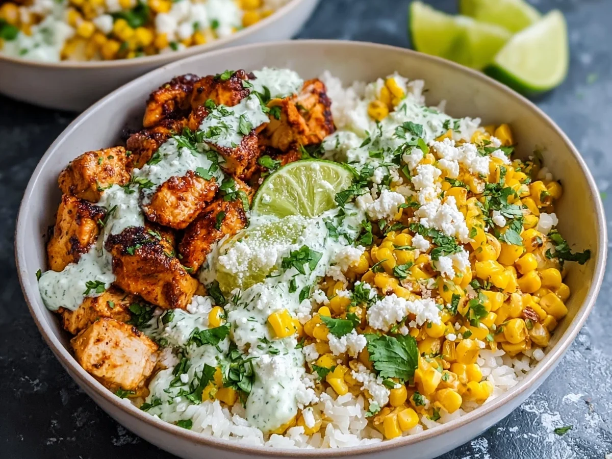 High Protein Street Corn Chicken Meal Prep Bowls - Image 1