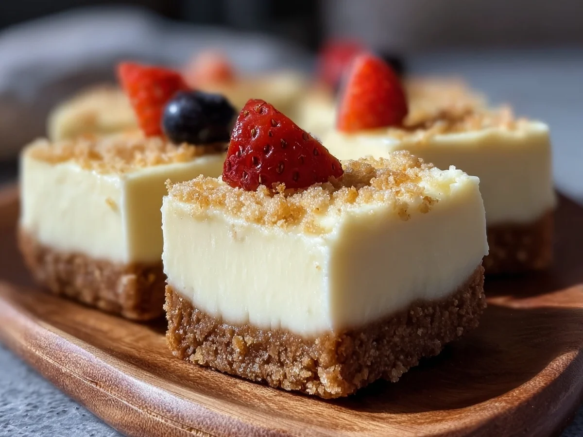 Keto No-Bake Cheesecake Bars: 5-Ingredient Almond Crust - Image 1