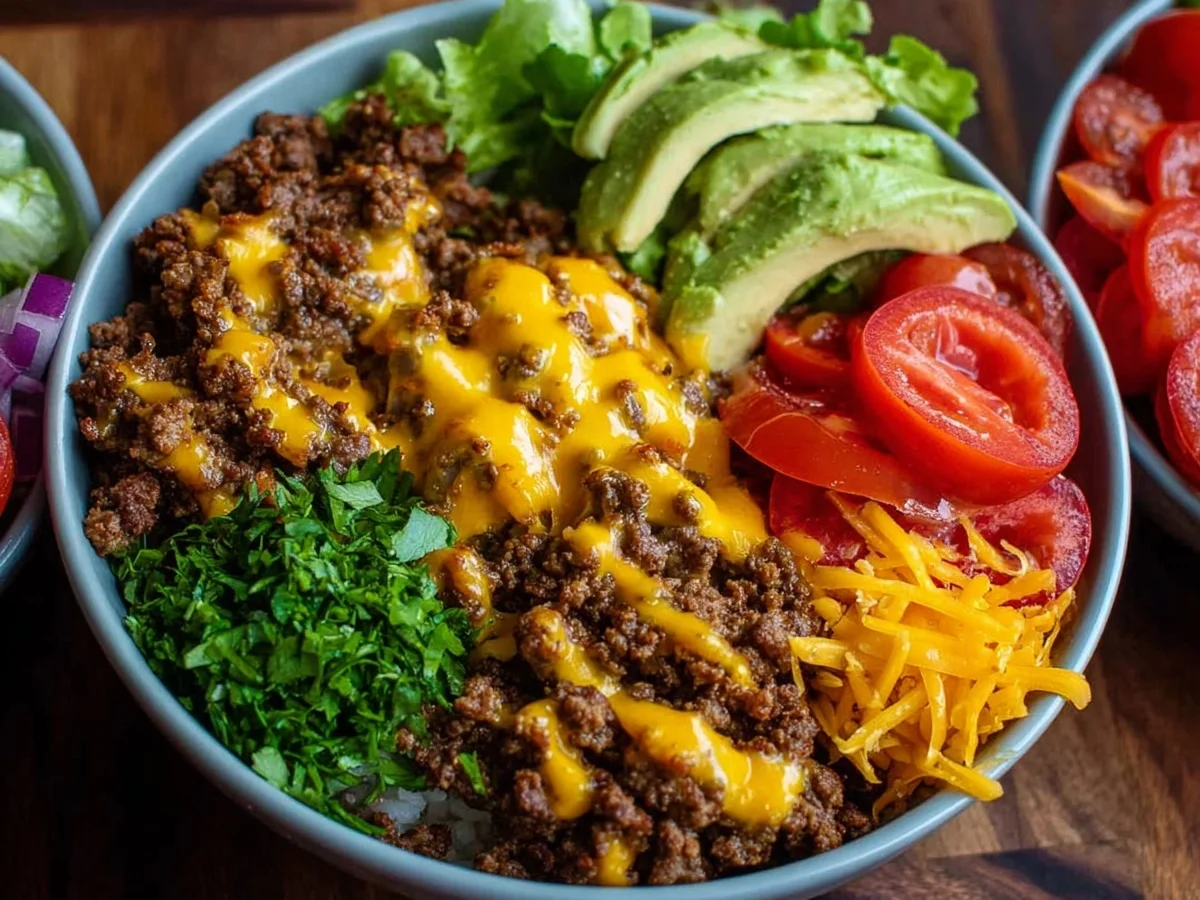 Low-Carb Cheeseburger Bowls: High-Protein Meal Prep - Image 2
