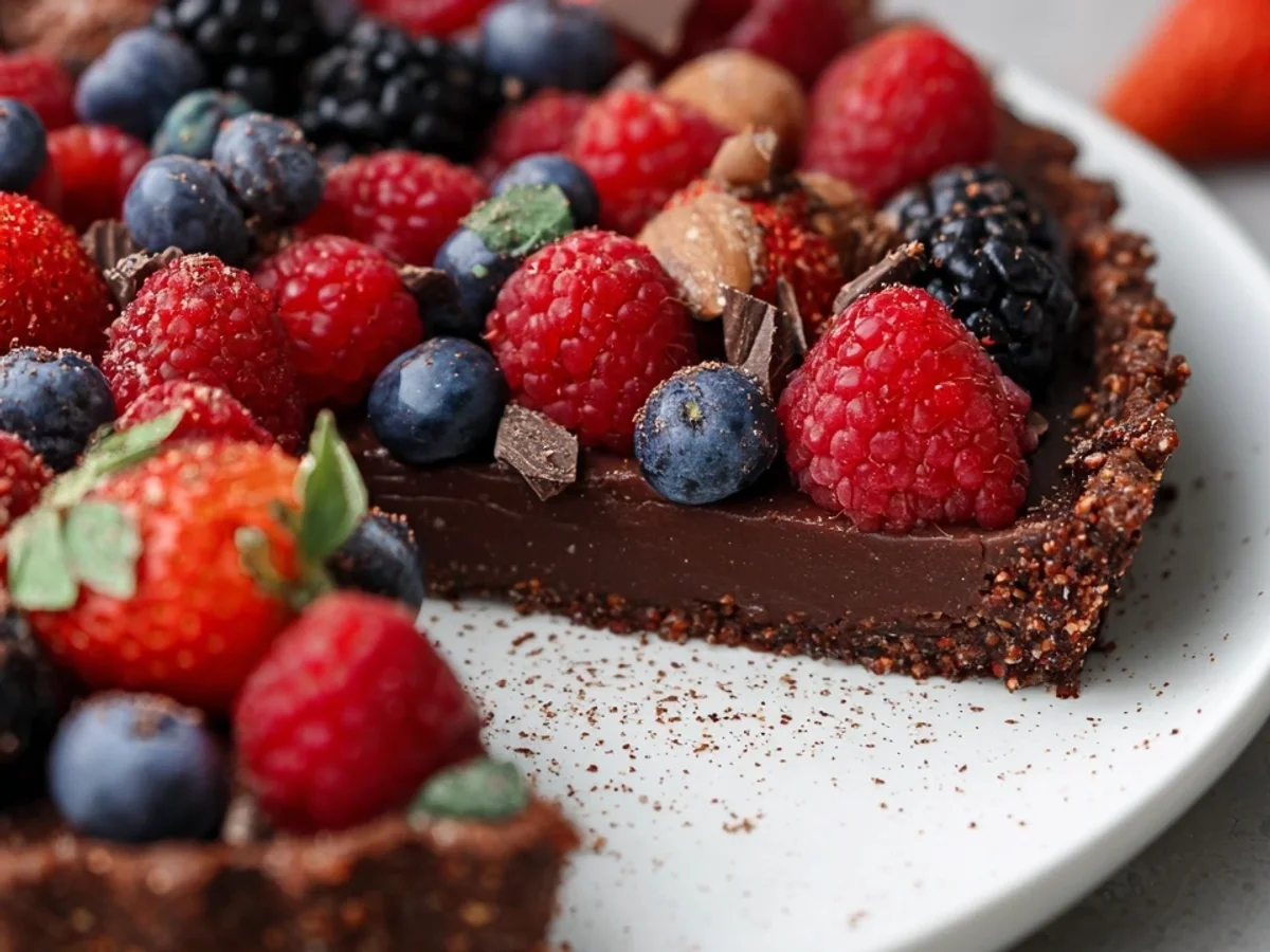 No Bake Chocolate Berry Tart: Gluten-Free & Vegan - Image 2