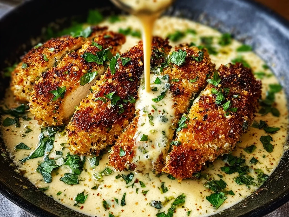 Parmesan Crusted Chicken with Creamy Garlic Sauce Recipe - Image 2