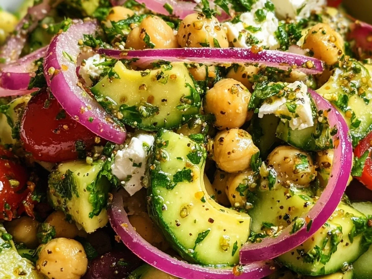 Quick Mediterranean Chickpea Feta Avocado Salad - Image 1