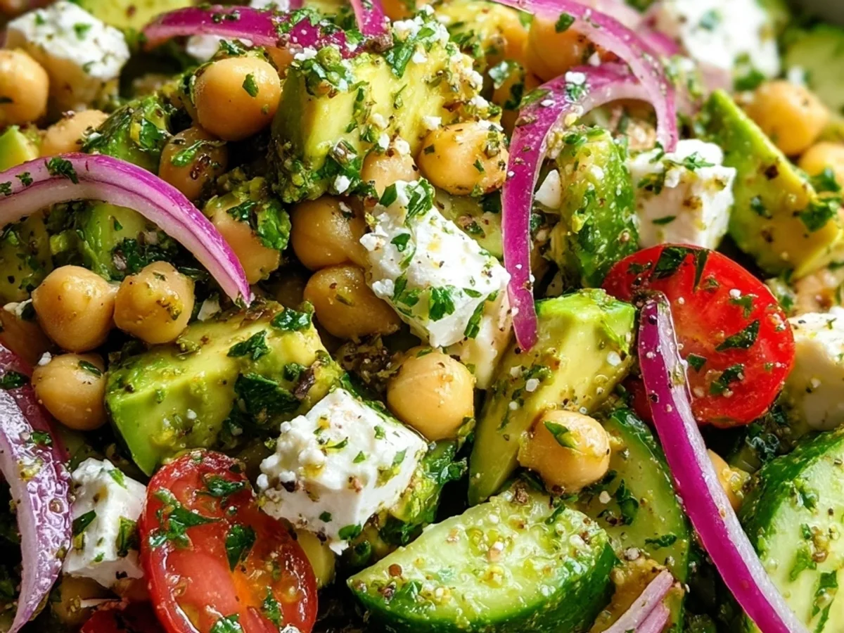 Quick Mediterranean Chickpea Feta Avocado Salad - Image 2
