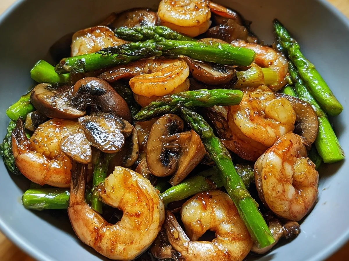 Quick Shrimp Asparagus Stir-Fry with Mushrooms - Image 1
