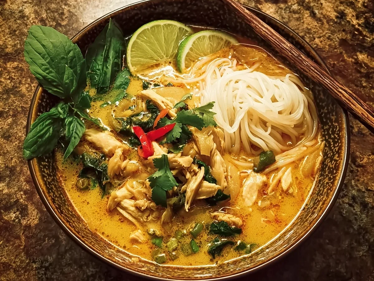 Simple Thai Coconut Chicken Noodle Soup - Image 1