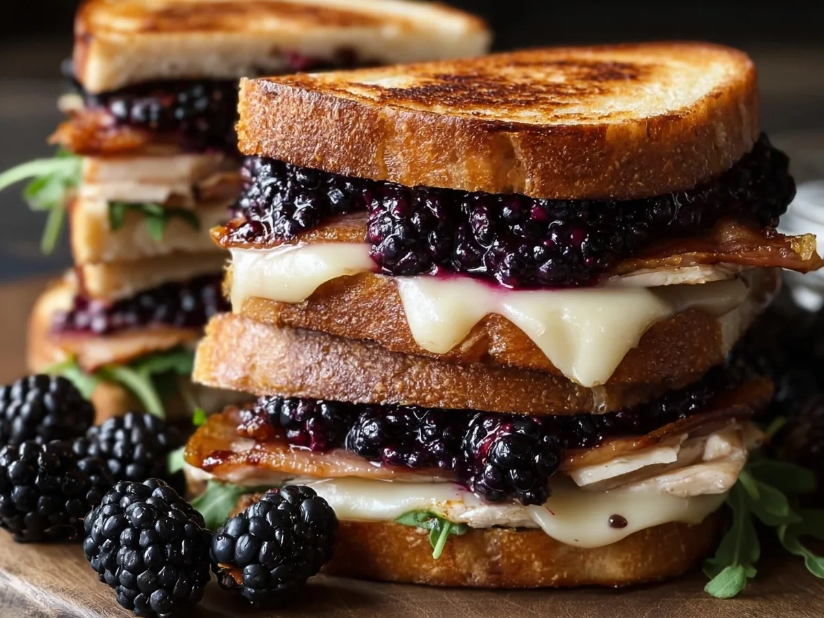 Sweet & Savory Blackberry Brie & Turkey Bacon Sandwich - Image 1