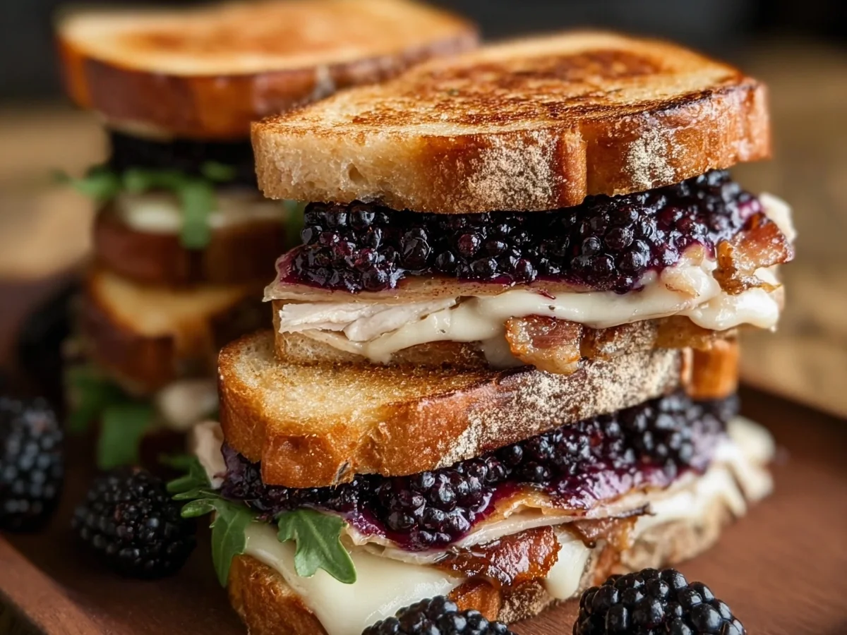Sweet & Savory Blackberry Brie & Turkey Bacon Sandwich - Image 2