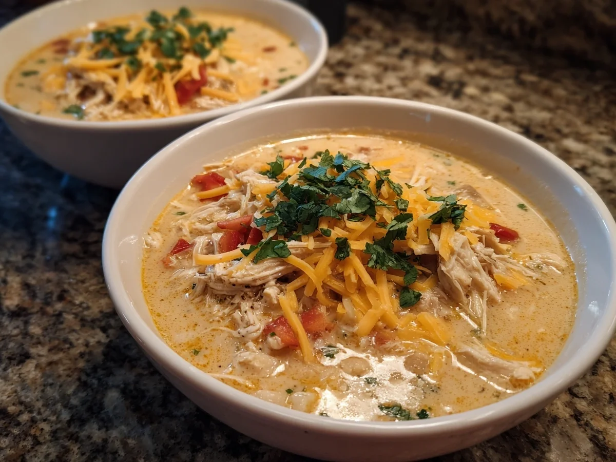 Tex-Mex Creamy Salsa Potato Soup with Shredded Chicken - Image 1