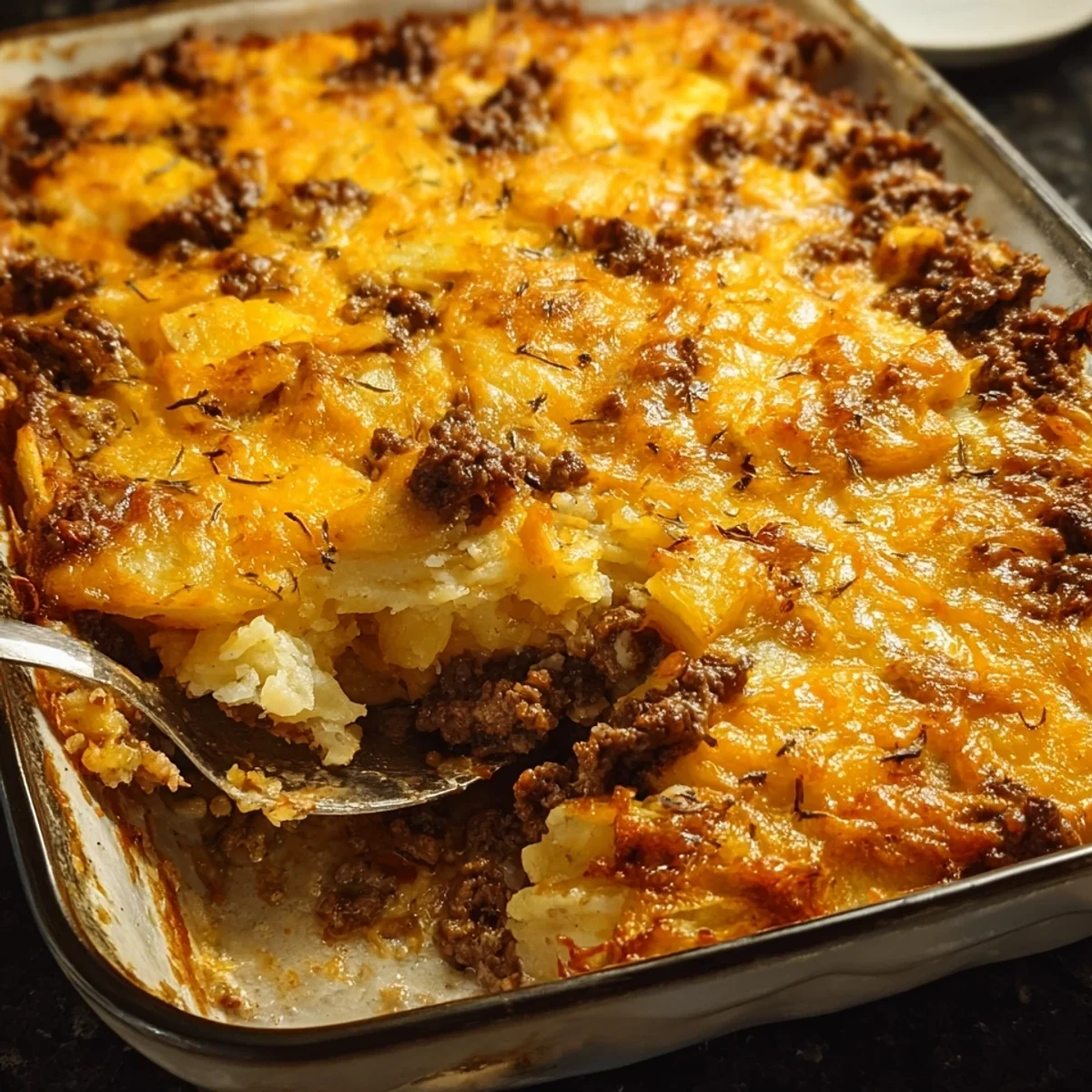 Baked Beef & Sauerkraut Casserole with Pineapple Potatoes