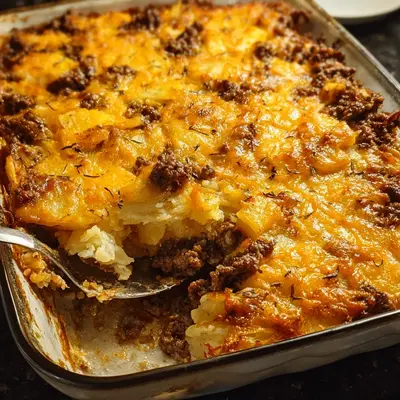 Baked Beef & Sauerkraut Casserole with Pineapple Potatoes