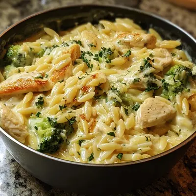 Cheesy Chicken Broccoli Orzo: Creamy One-Pot Main Dish