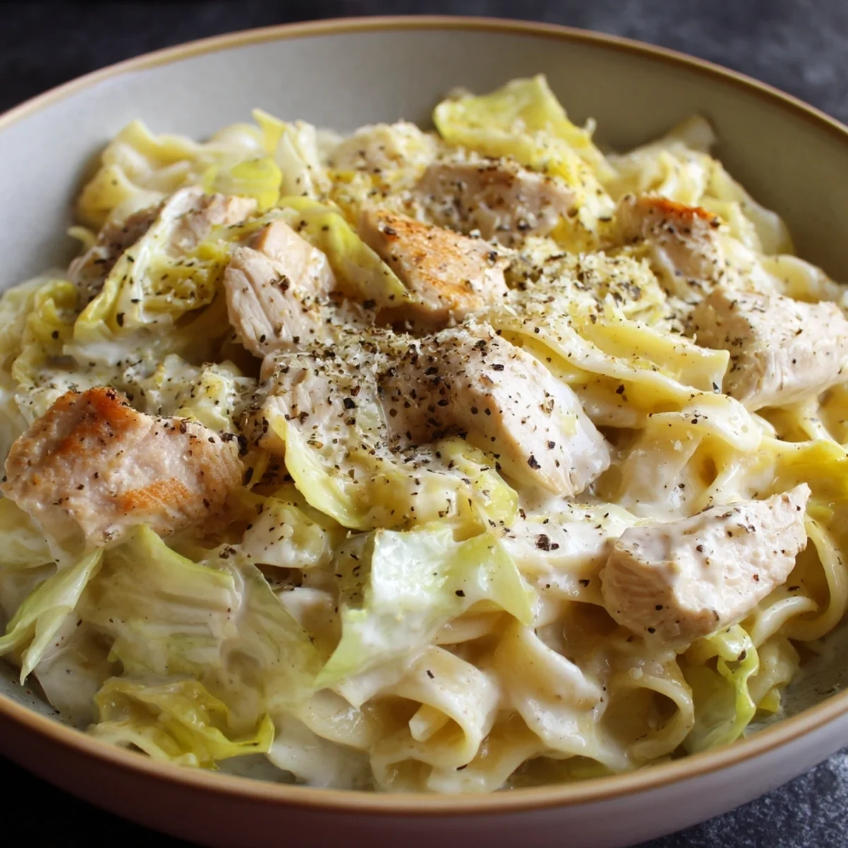 Creamy Low-Carb Alfredo Cabbage Pasta