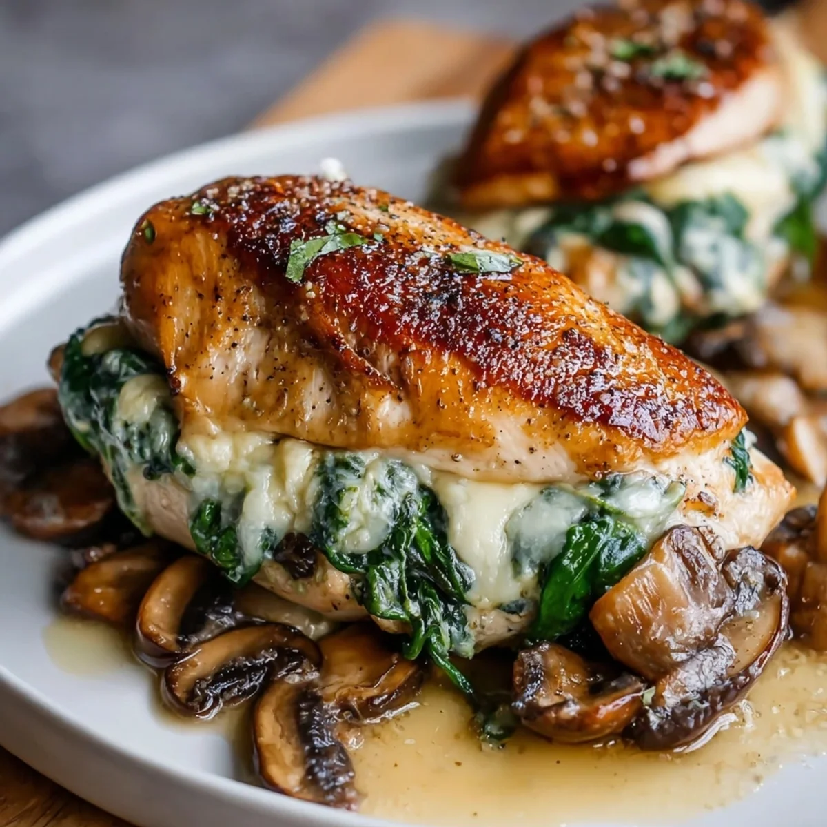 Creamy Mushroom Stuffed Chicken Breast Recipe