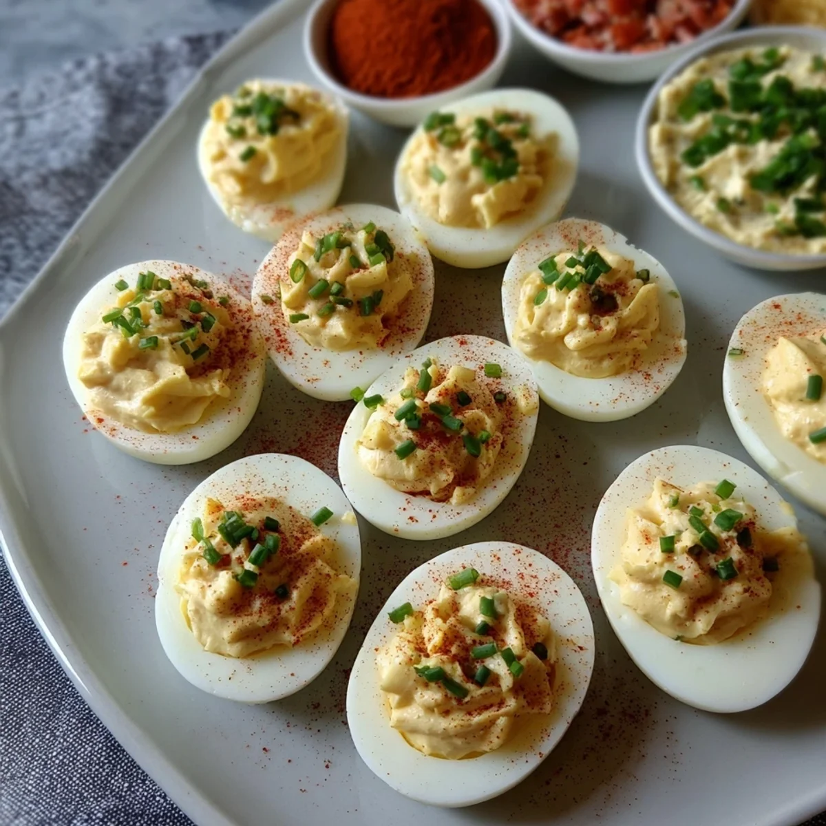 Customizable Deviled Egg Board & Toppings Recipe