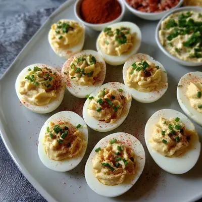 Customizable Deviled Egg Board & Toppings Recipe