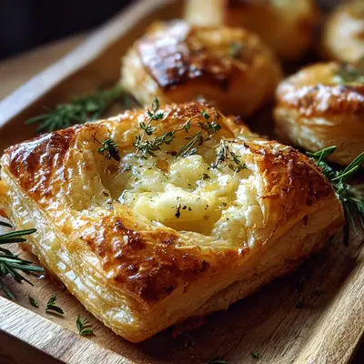 Golden Cheese-Stuffed Puff Pastry with Rosemary & Honey