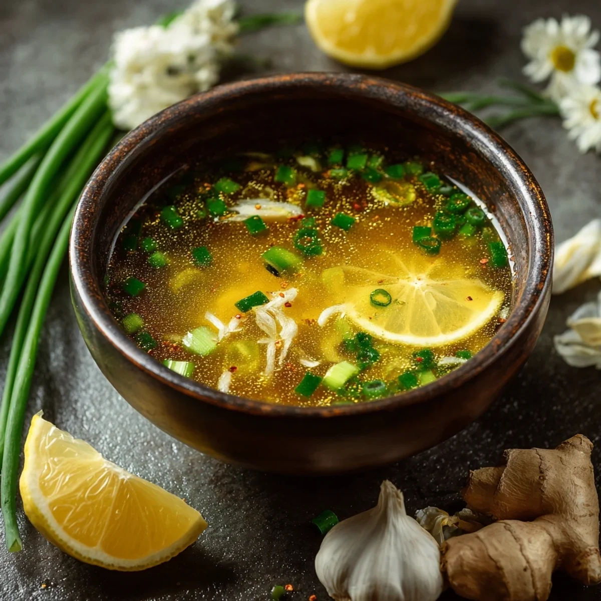 Healing Miso-Ginger Lemon Detox Broth