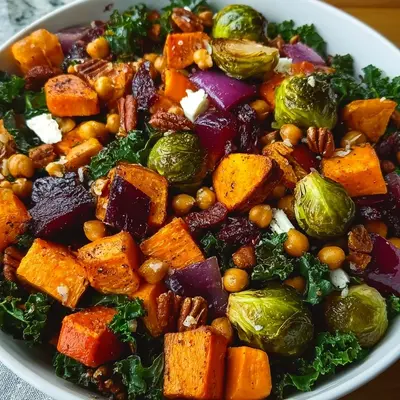 Hearty Winter Vegetable Salad with Roasted Root Veggies