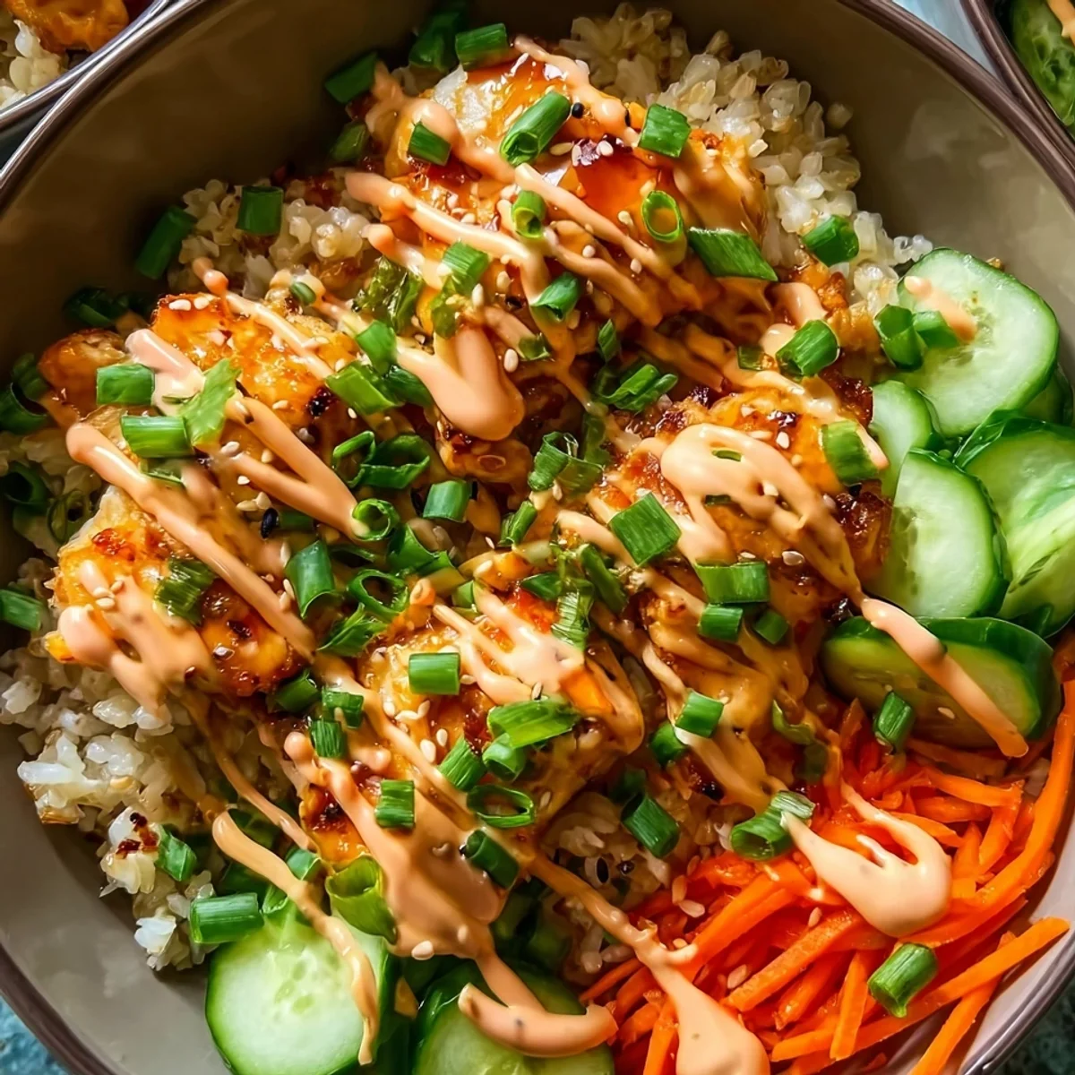 High Protein Bang Bang Chicken Bowl for Meal Prep