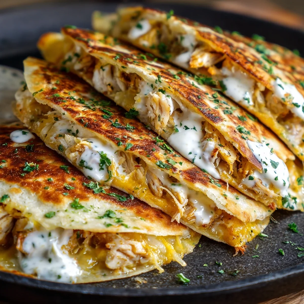 High-Protein Chicken Ranch Quesadilla: Crispy & Low-Carb