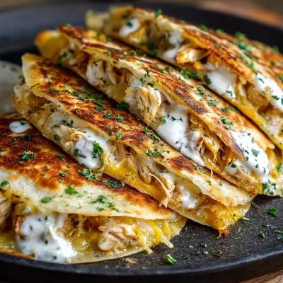 High-Protein Chicken Ranch Quesadilla: Crispy & Low-Carb
