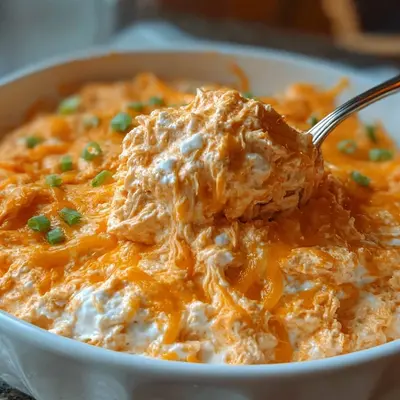 High Protein Cottage Cheese Buffalo Chicken Dip