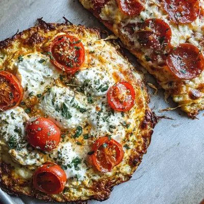 High Protein Cottage Cheese Flatbread Pizza (Low Carb)