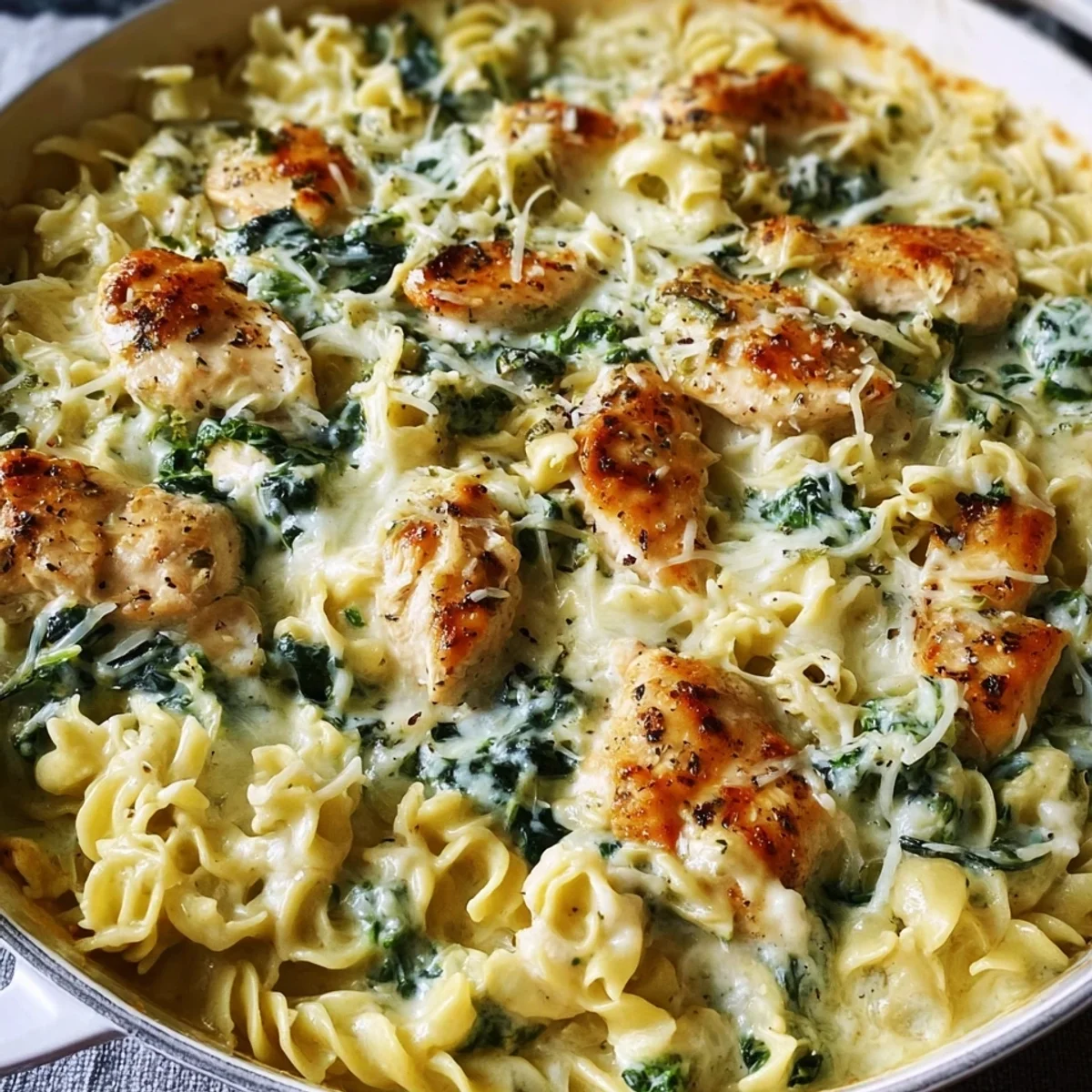 High Protein Creamy Alfredo Bake (30g+ Protein)