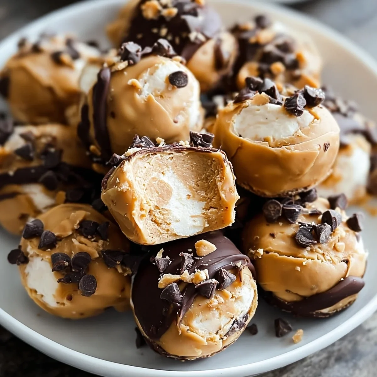 High Protein Frozen Peanut Butter Greek Yogurt Bites