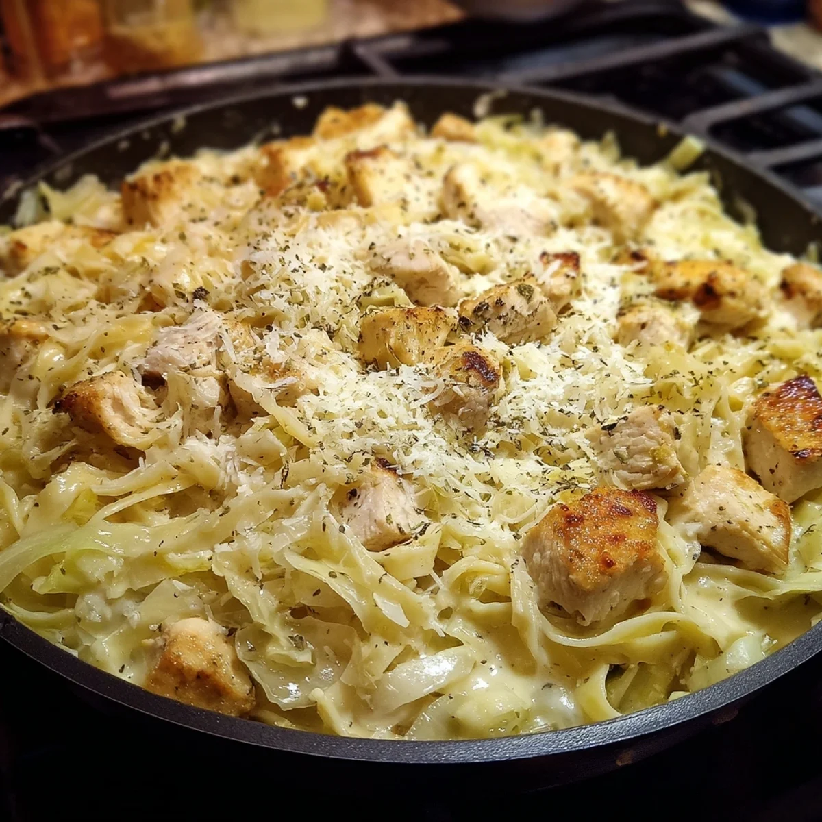 Low-Carb Alfredo Cabbage Pasta