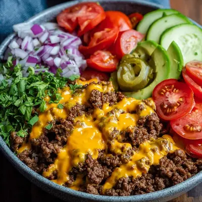Low-Carb Cheeseburger Bowls: High-Protein Meal Prep