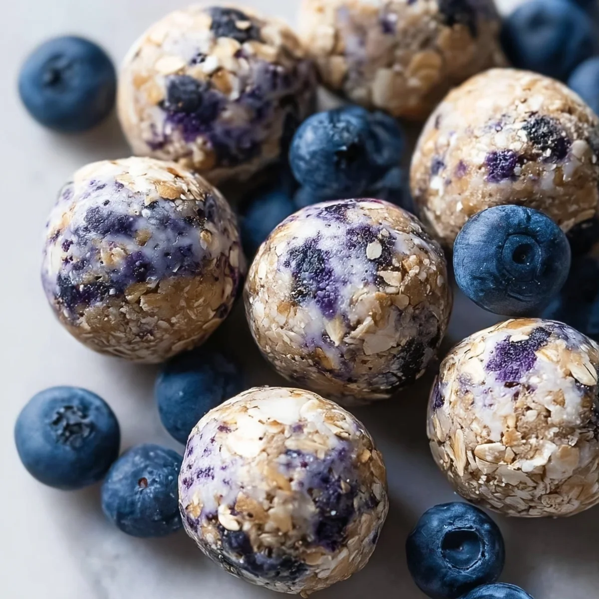 No-Bake Blueberry Cheesecake Protein Bites