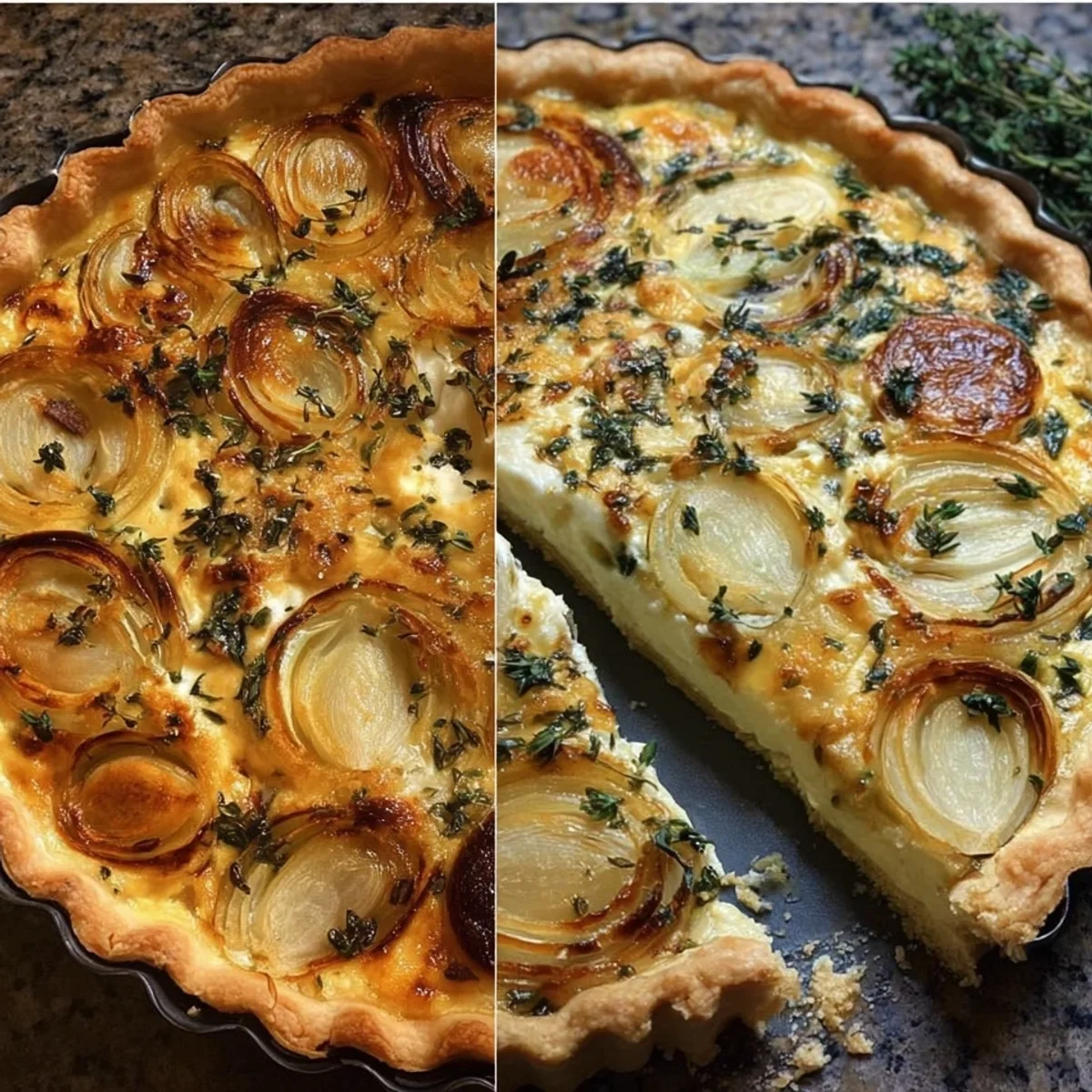 Savory Onion & Herb Tart with Creamy Cheese
